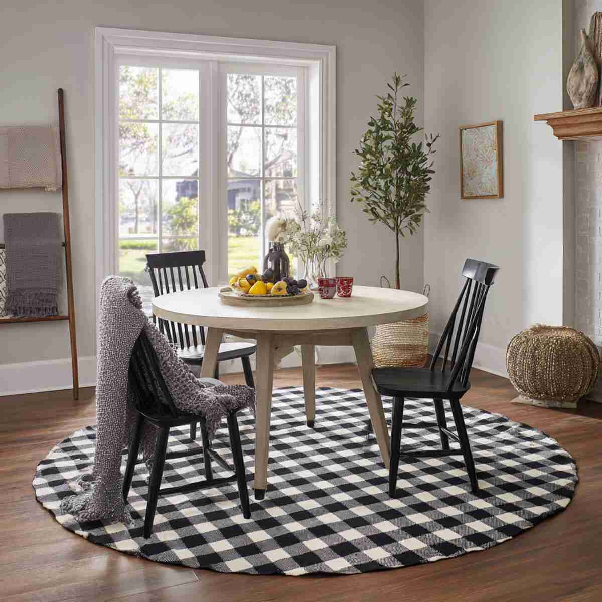 Black and White Checkered Rug