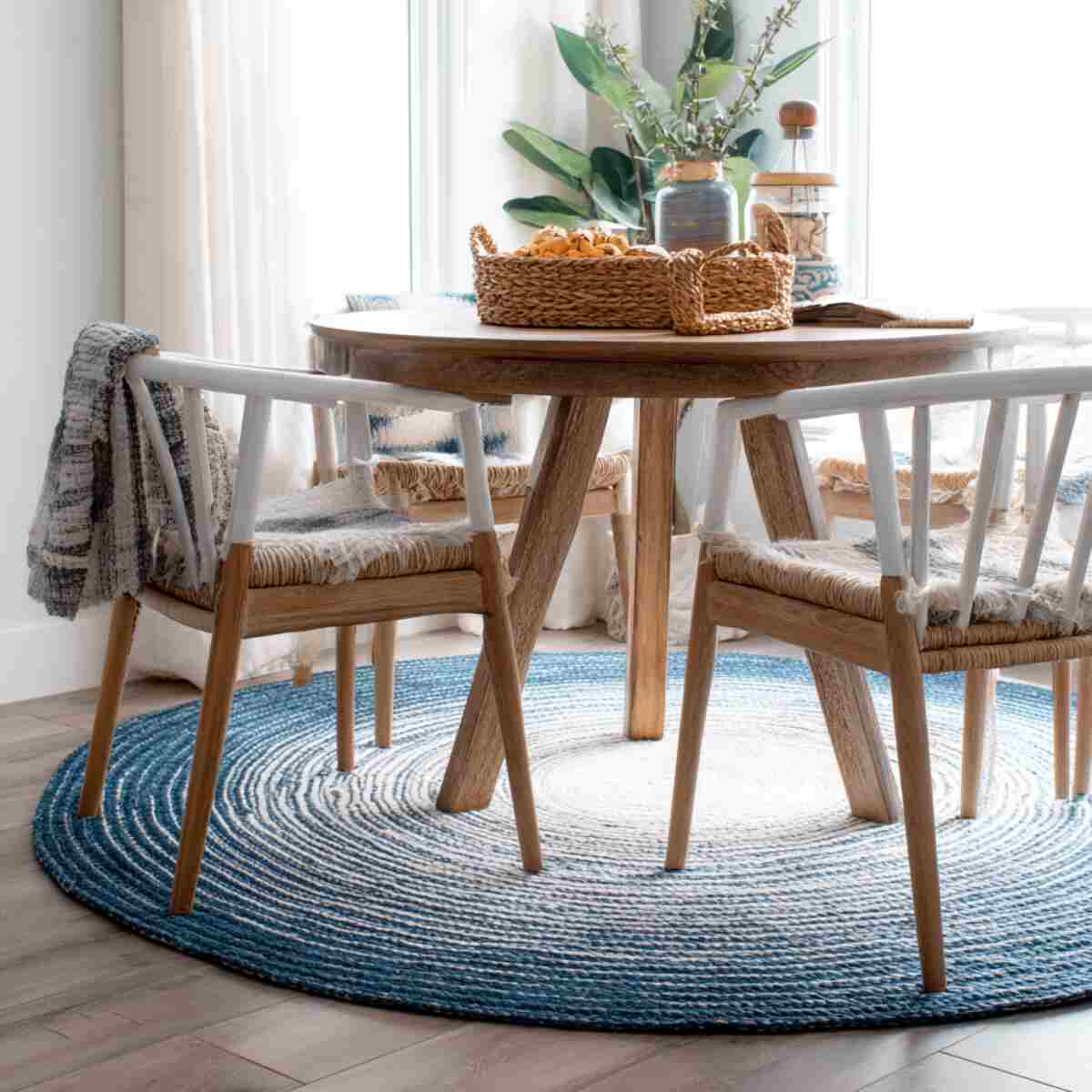 Coastal Blue and White Rug
