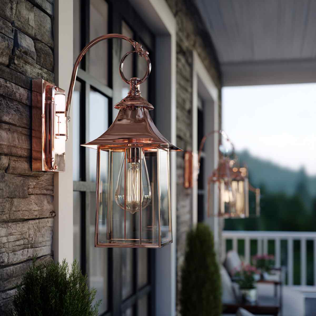 Copper Finish Porch Lights