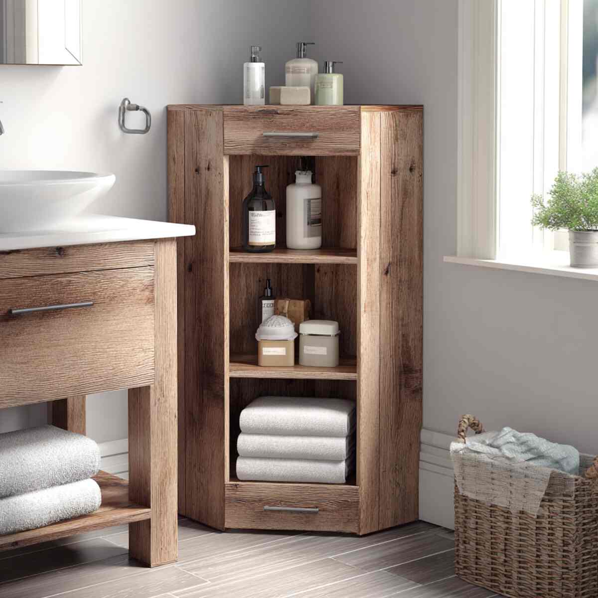 Corner Cabinet with Drawers