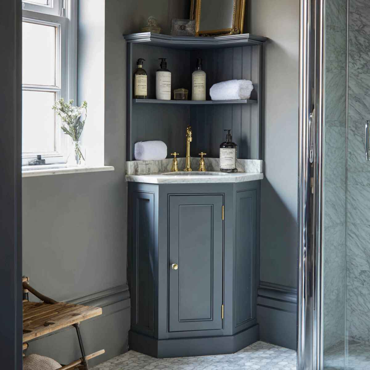 Corner Cabinet with Marble Top