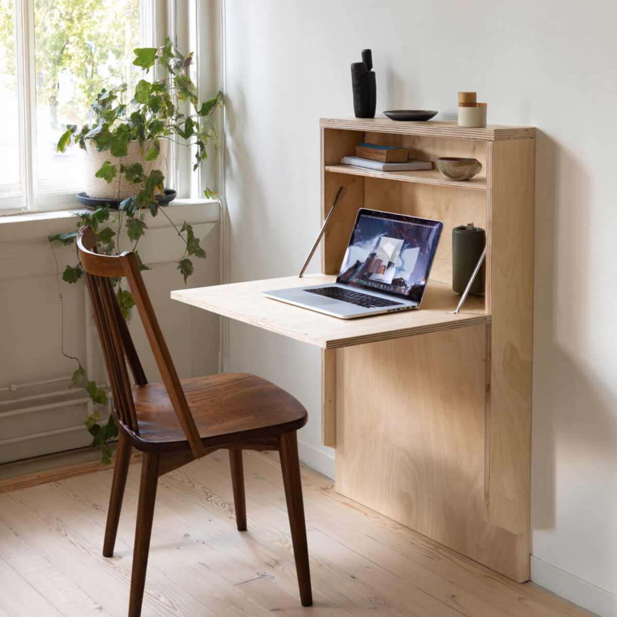 DIY Plywood Fold-Out Workstation
