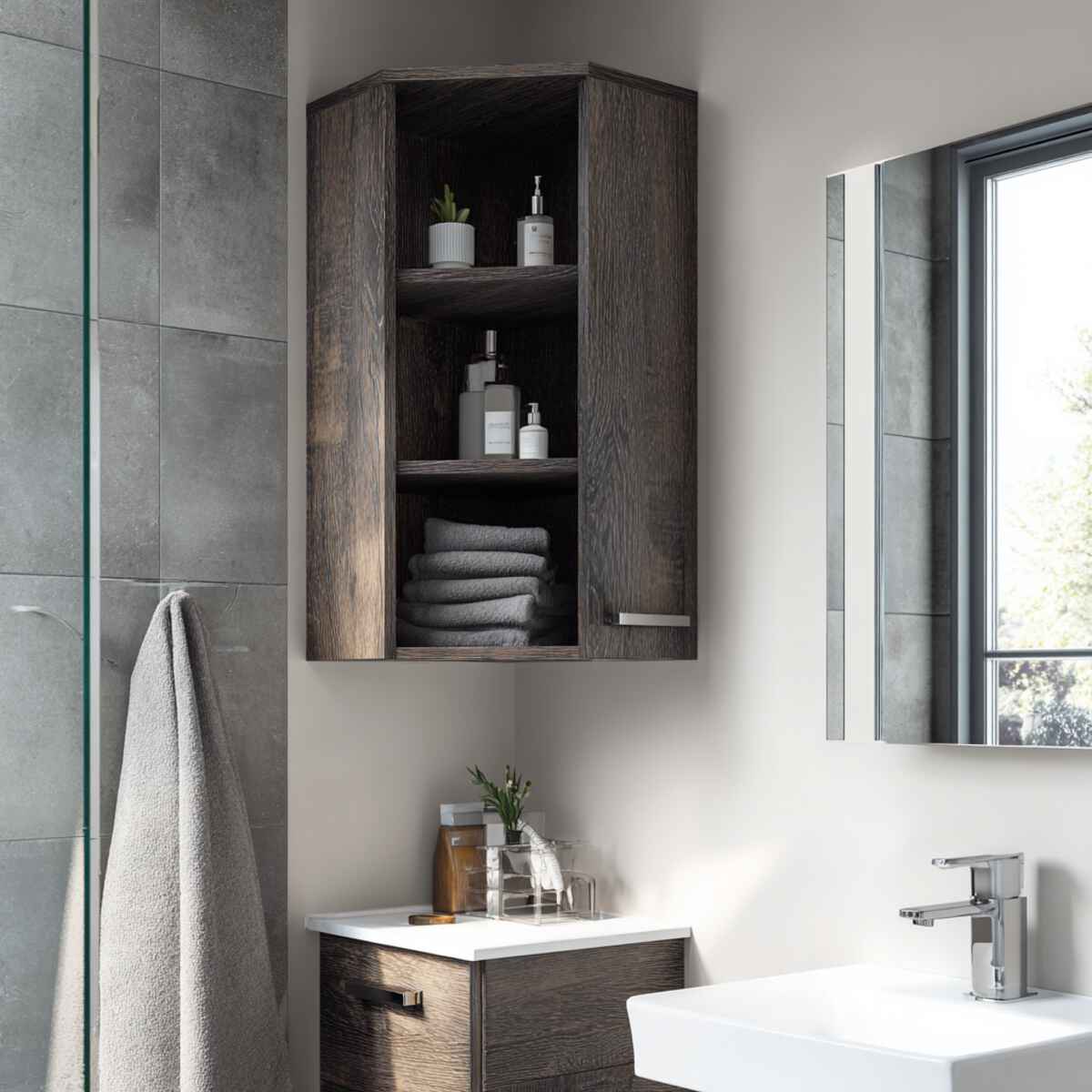 Floating Corner Cabinet