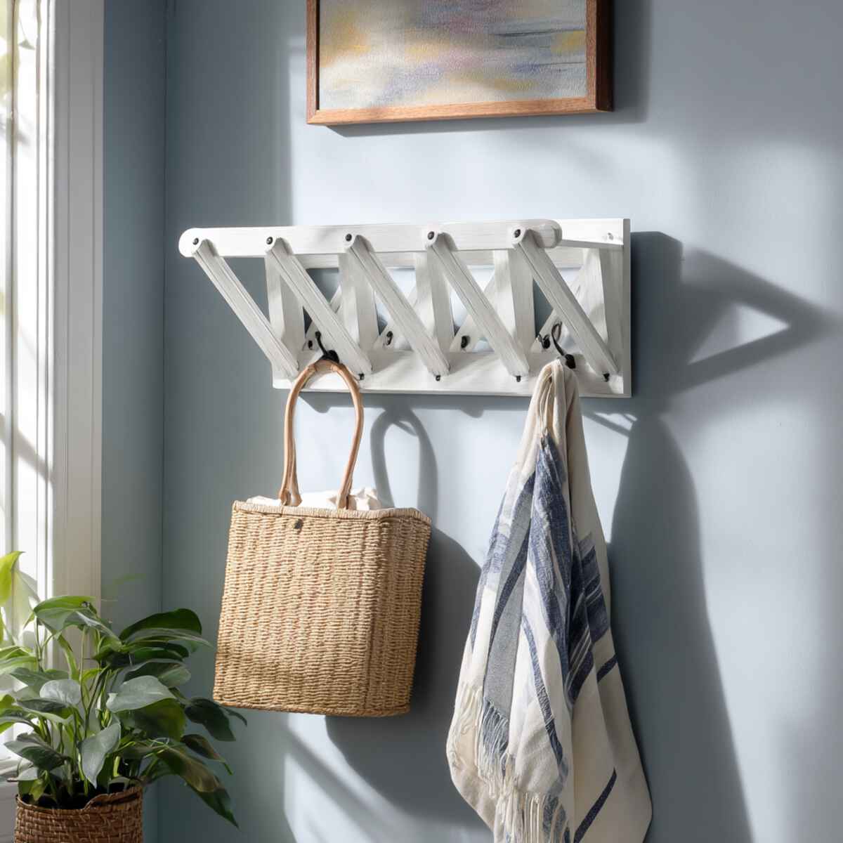 Foldable Accordion-Style Hook Rack