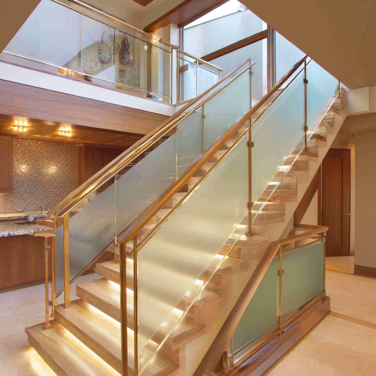 Frosted Glass Stair Railing