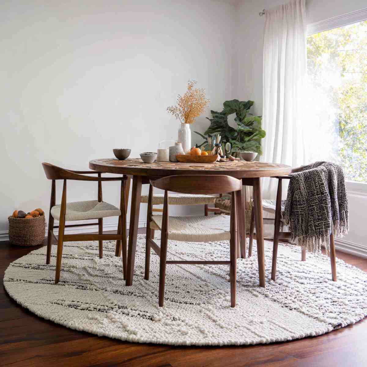 Geometric Patterned Wool Rug