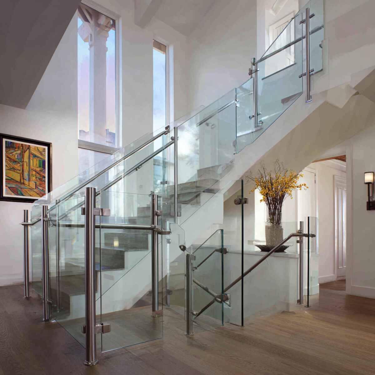 Glass Railing with Stainless Steel Posts