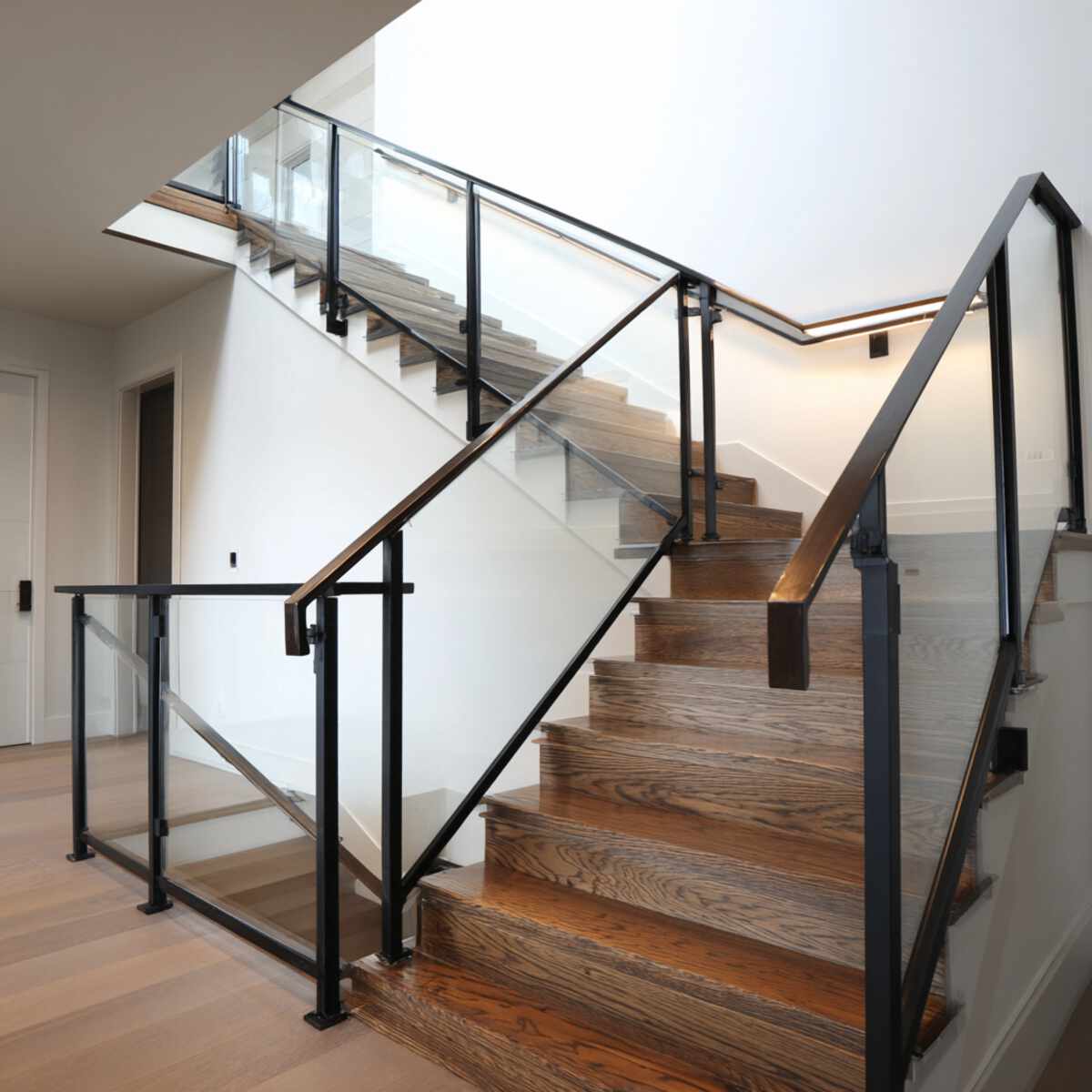 Glass with Black Metal Framing