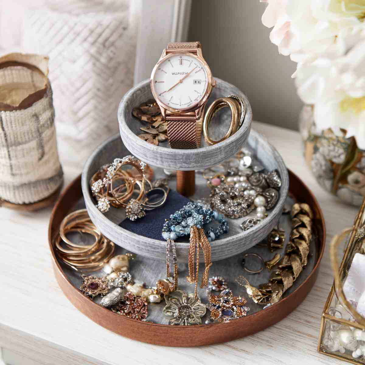 Jewelry and Watch Tiered Tray