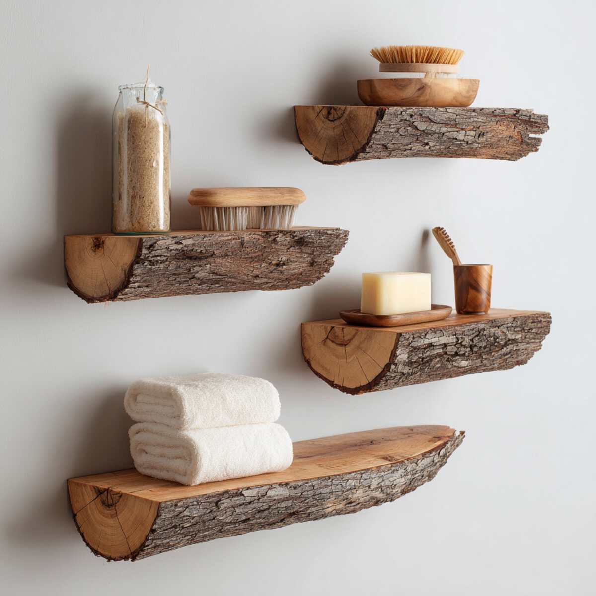 Log Slice Wall Shelf
