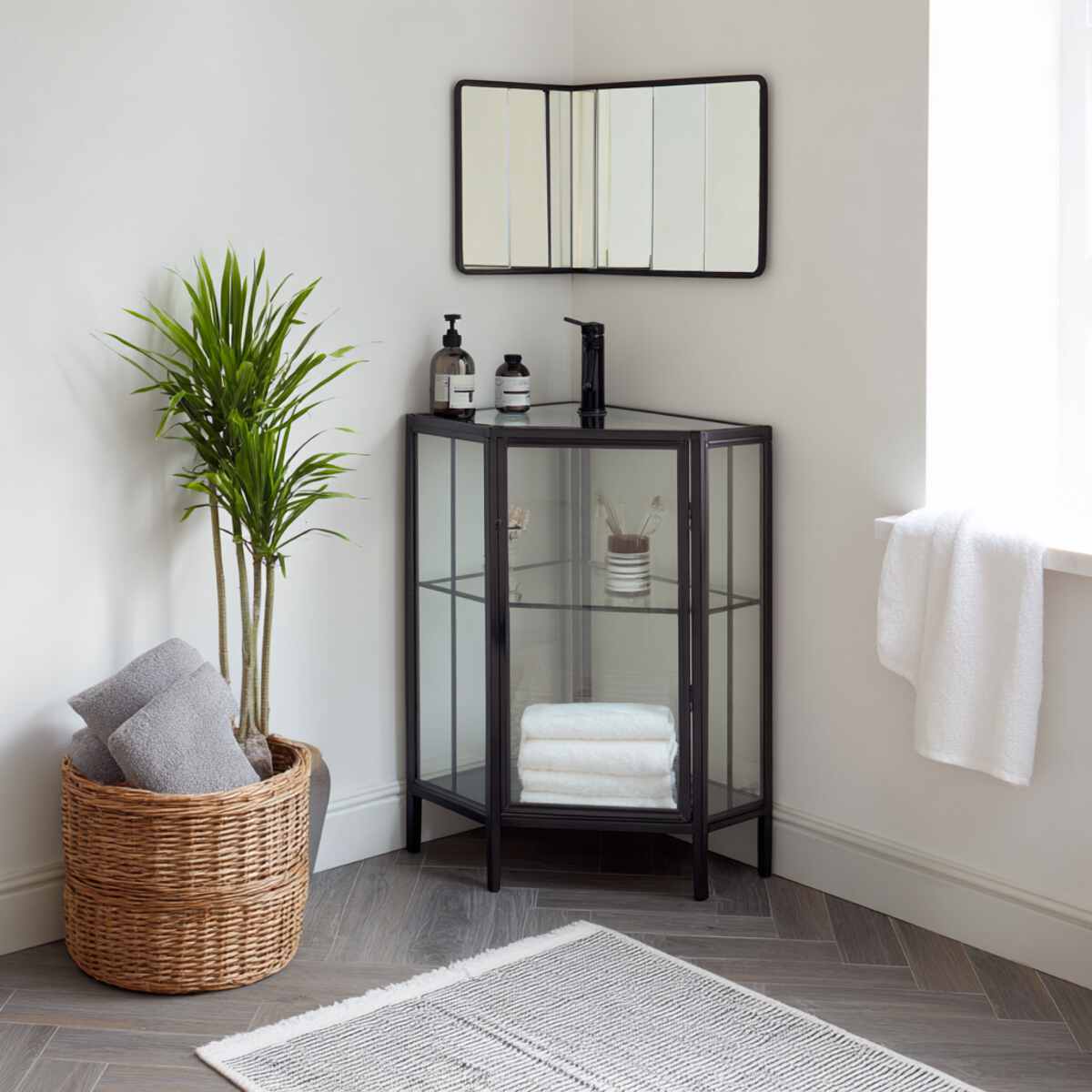 Metal Frame Corner Cabinet
