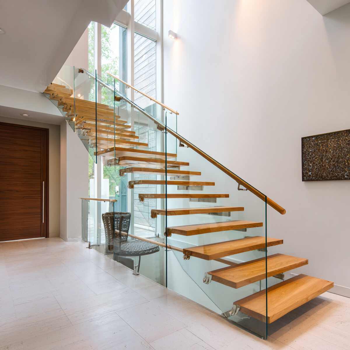 Open Tread Stairs with Clear Glass Sides