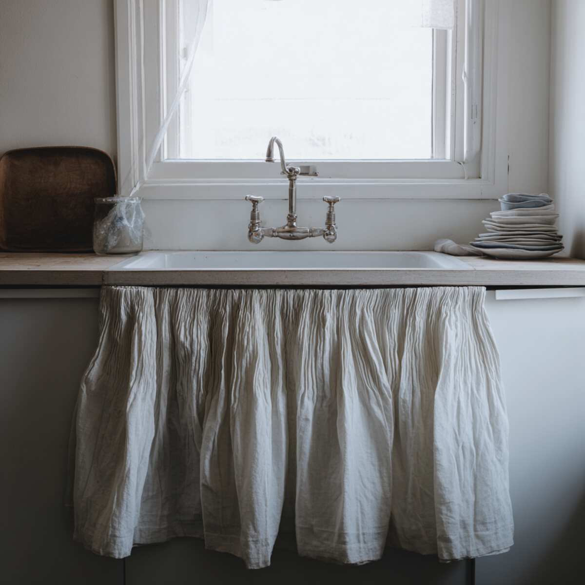 Pleated White Muslin