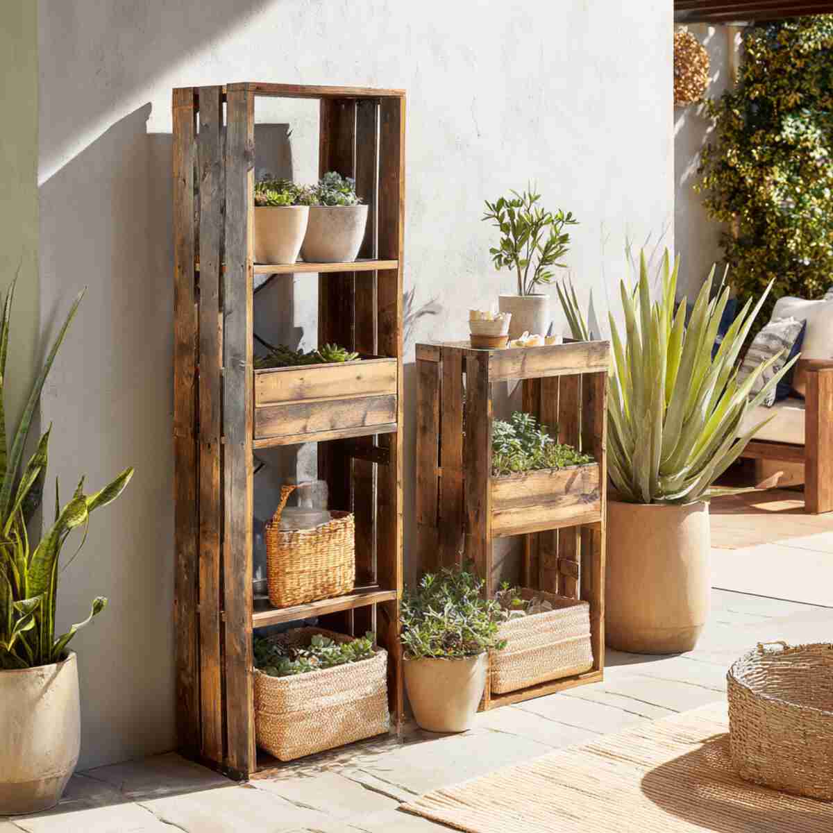Reclaimed Wood Shelving Towers