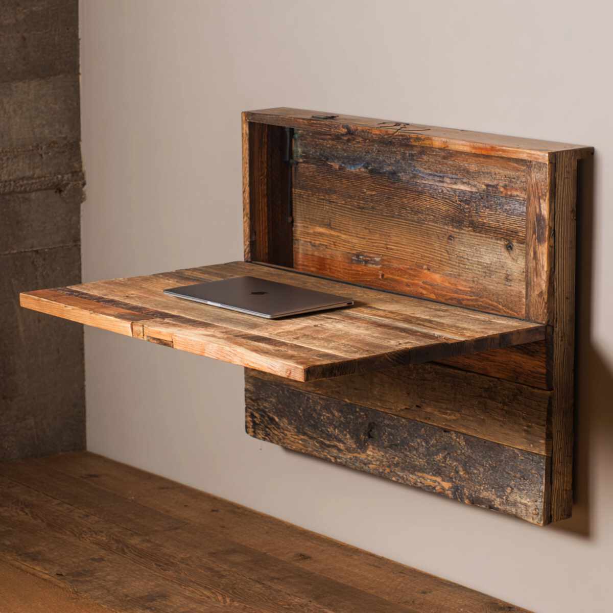 Reclaimed Barn Wood Wall Desk