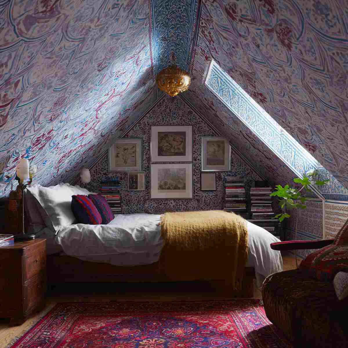Statement Wallpapered Ceiling