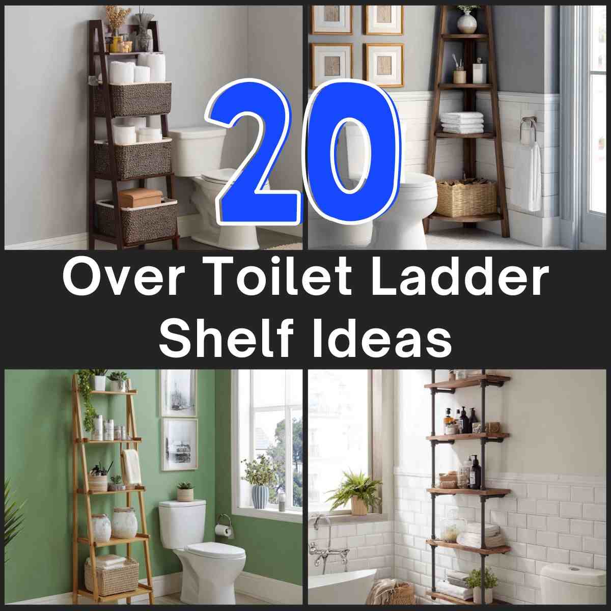 Over Toilet Ladder Shelf Ideas