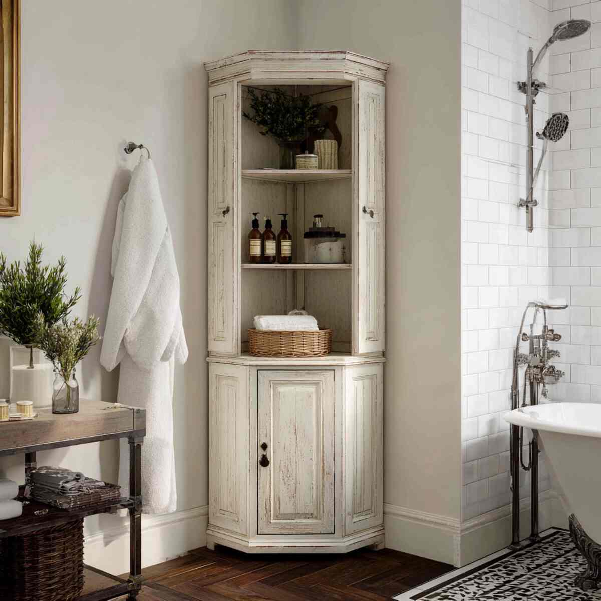 Vintage-Style Corner Cabinet