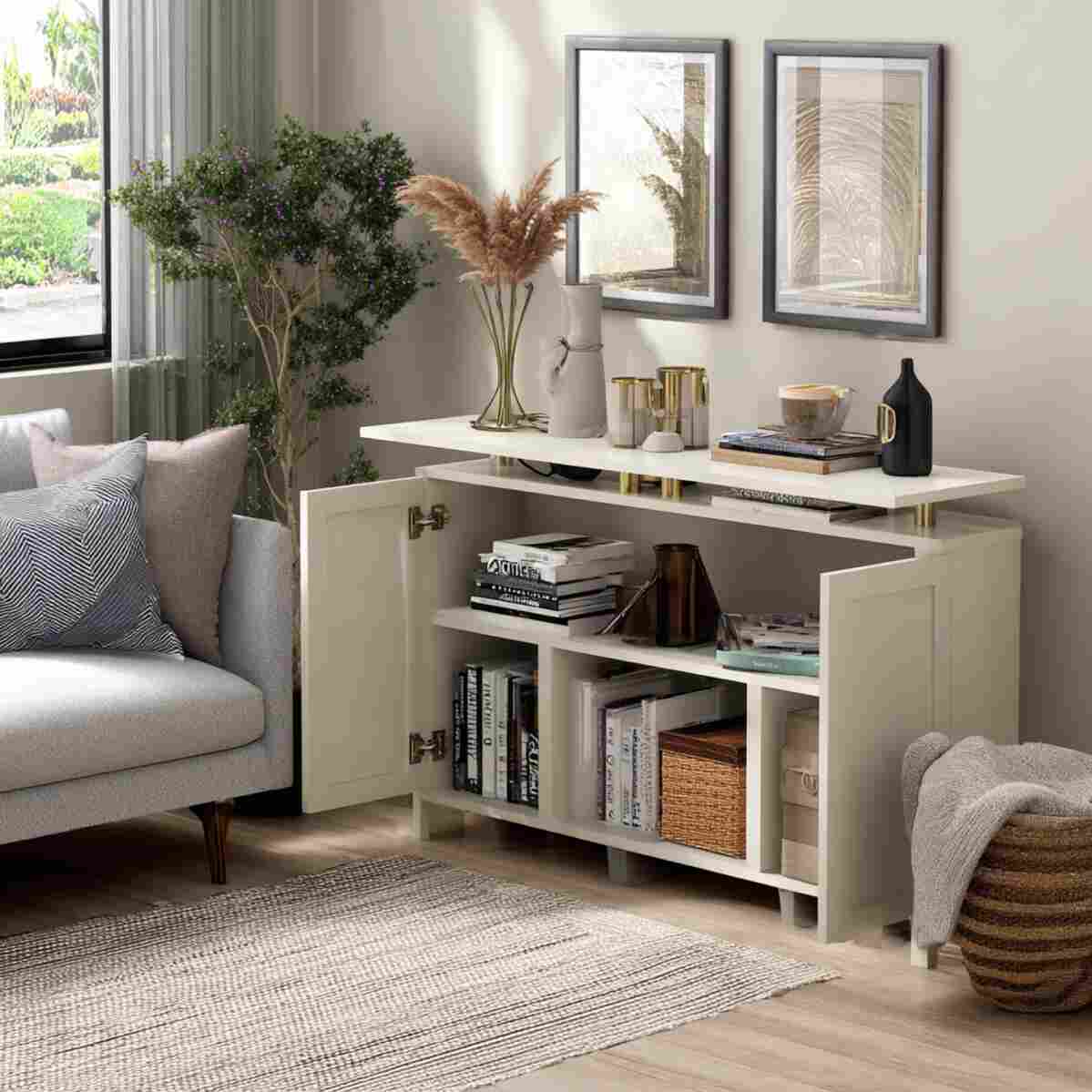 Console Table with Hidden Compartments