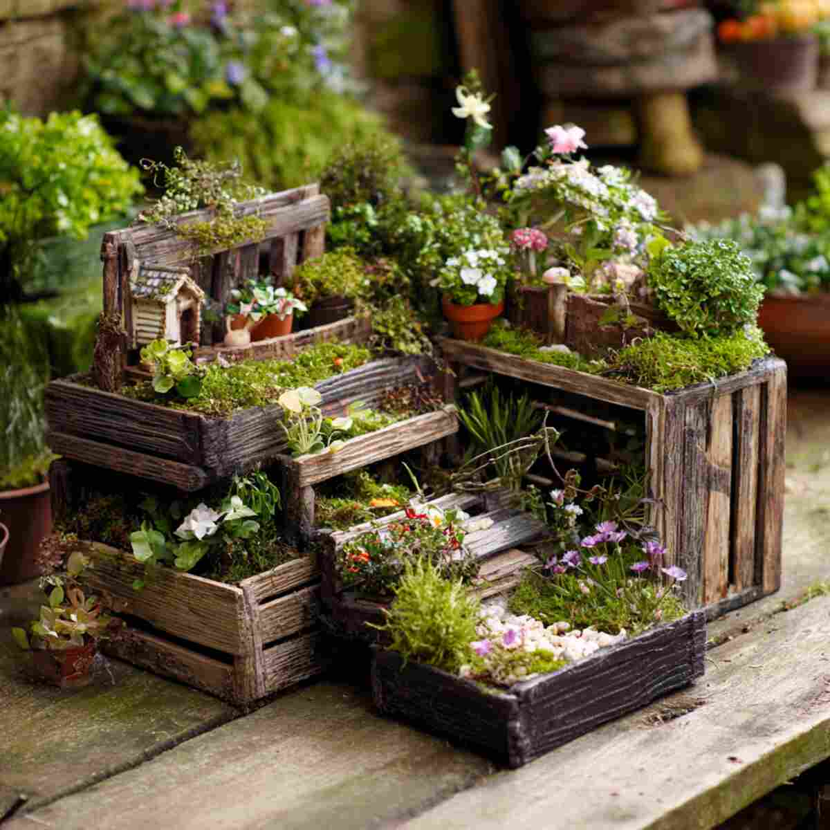 Crate Fairy Garden
