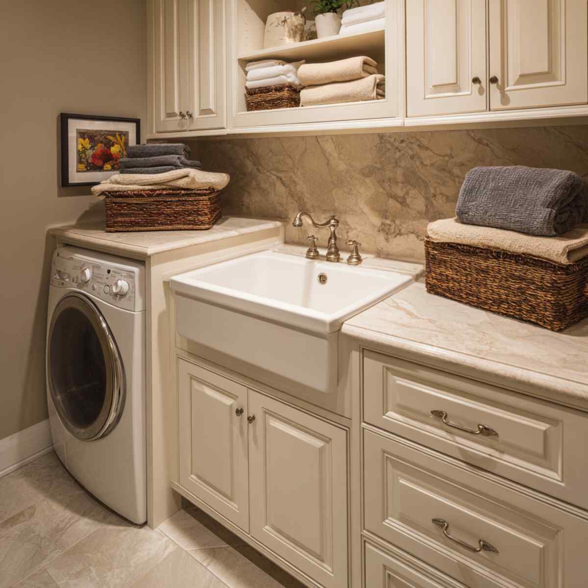 Drop-In Sink with Surrounding Cabinetry
