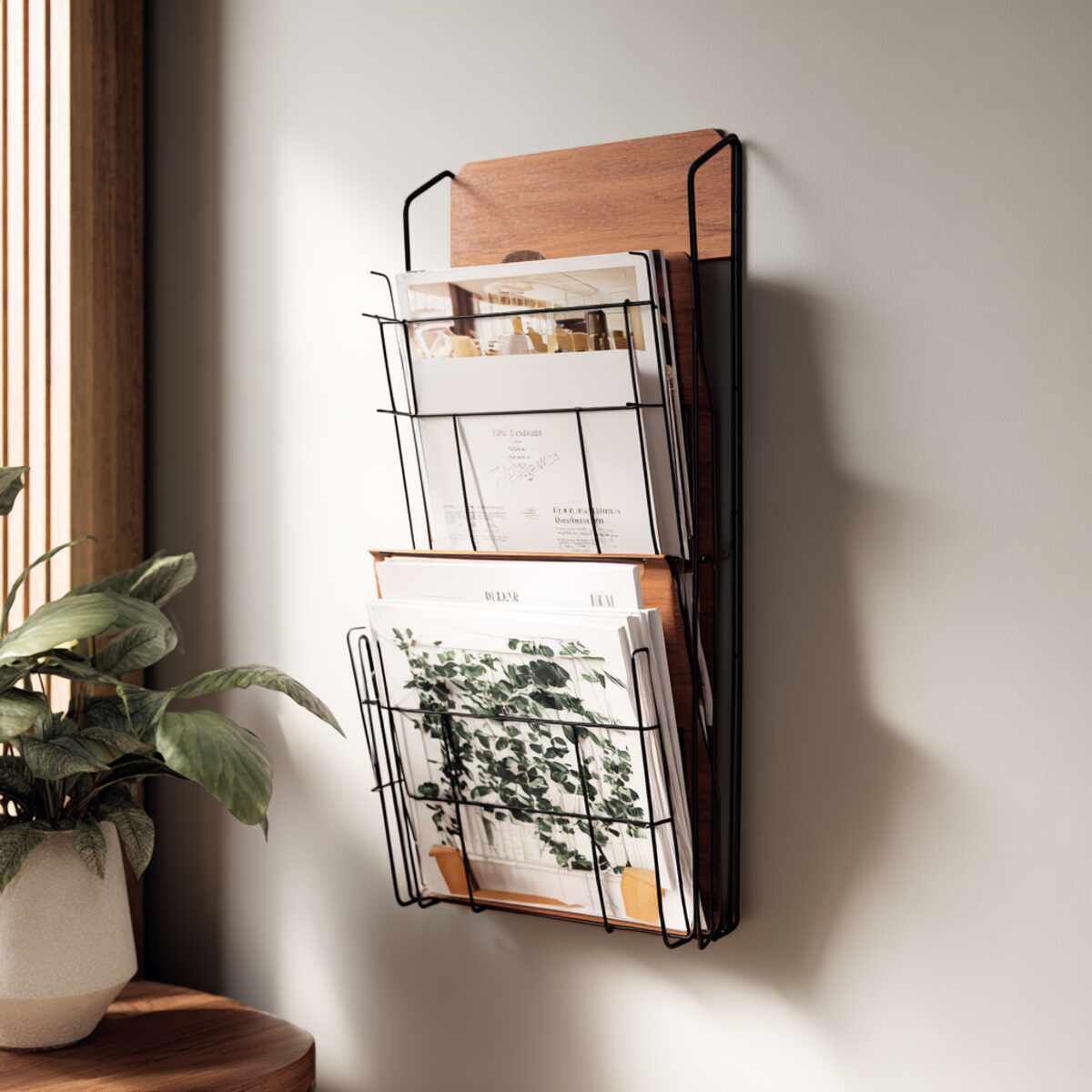 Wall-Mounted Magazine Rack