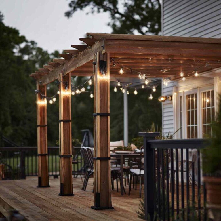 21 Genius Outdoor String Light Pole Ideas That Make Any Space Magical