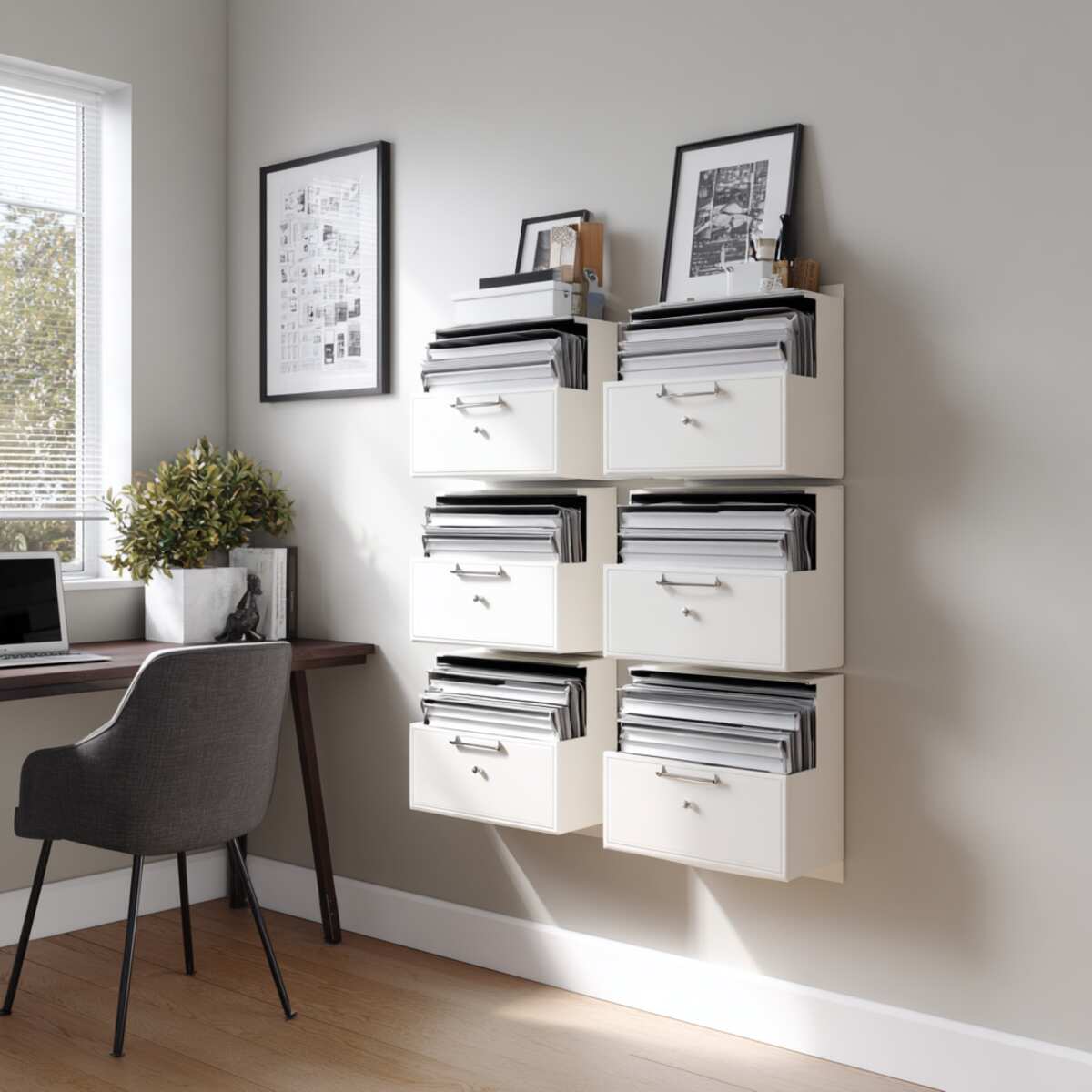 Wall-Mounted Drawer File Units