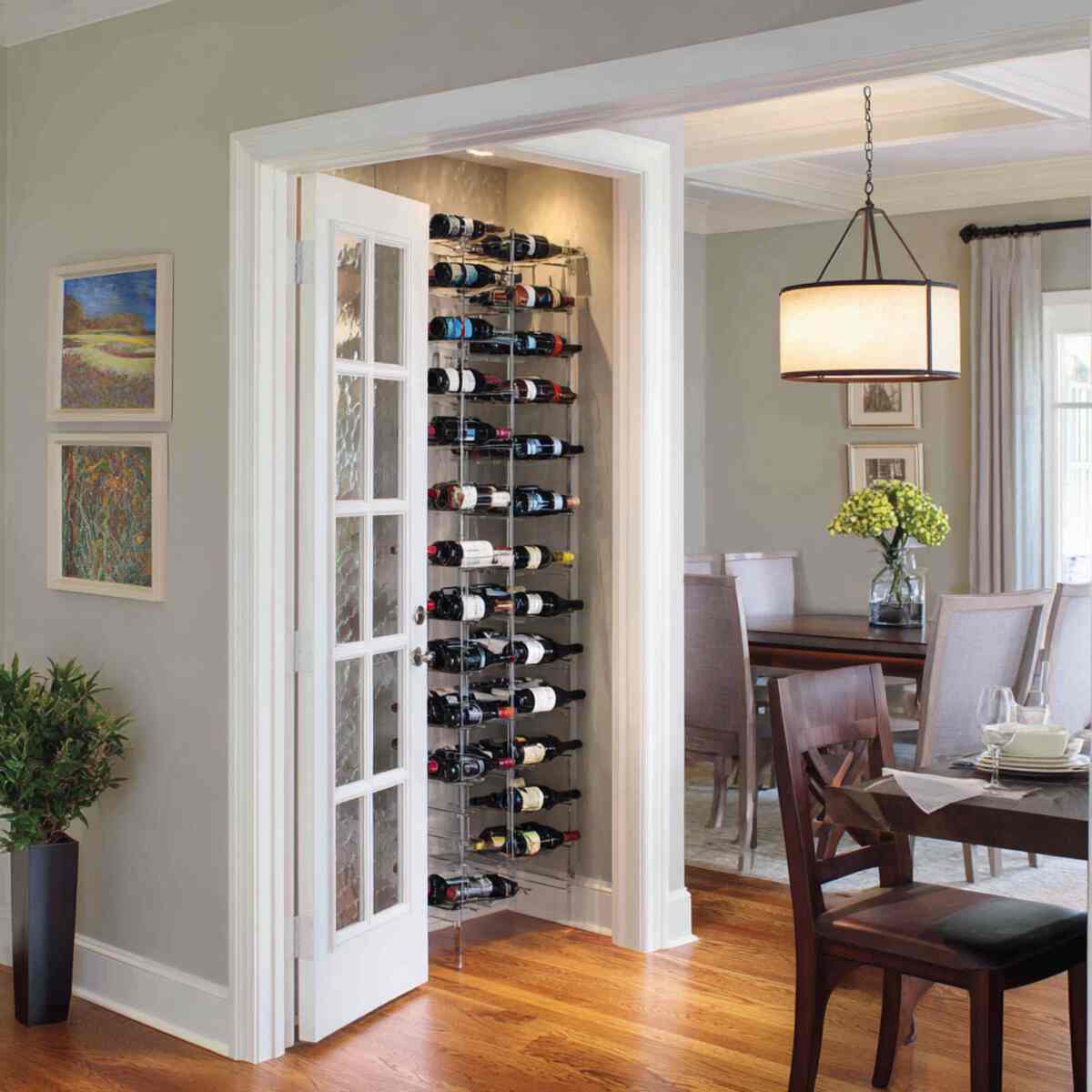 Wine Rack Framing a Dining Room Doorway