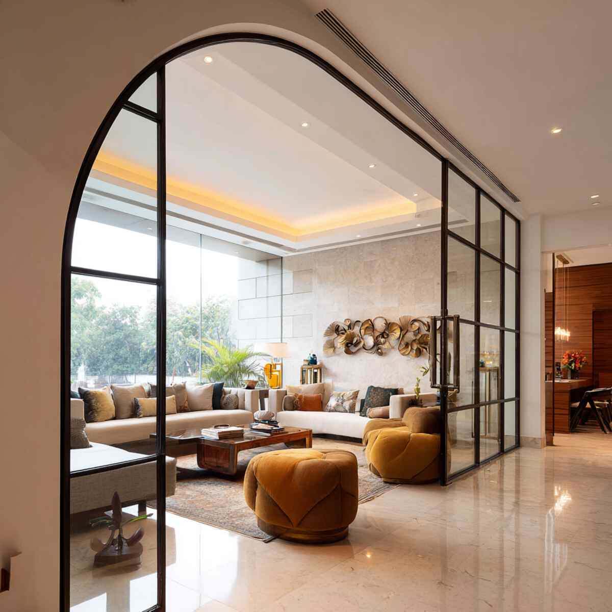 Arched Glass Partition