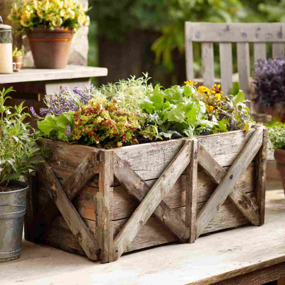 Crate Centerpiece for Patio