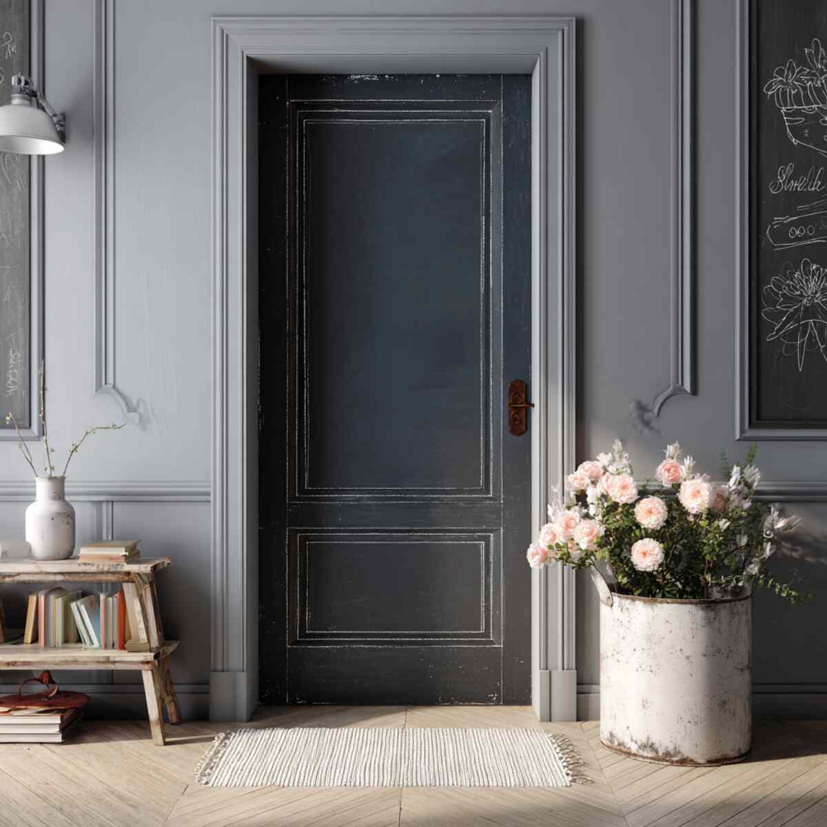 Painted Chalkboard Door Panel