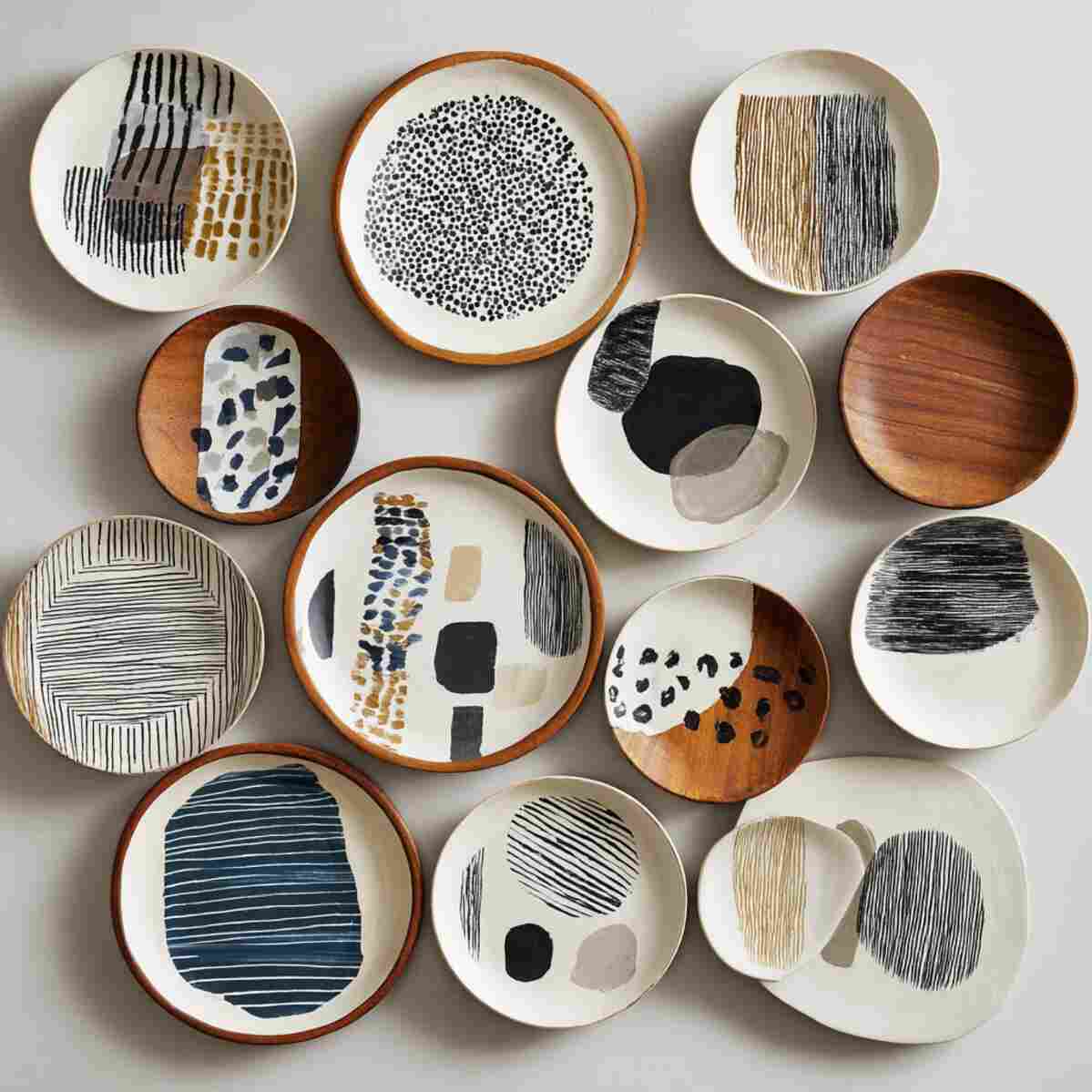 Artistic Plates with Abstract Designs