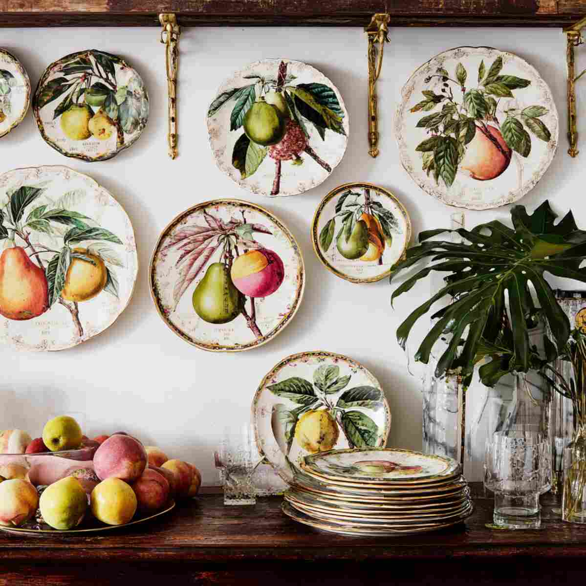 Botanical or Fruit-Printed Plates