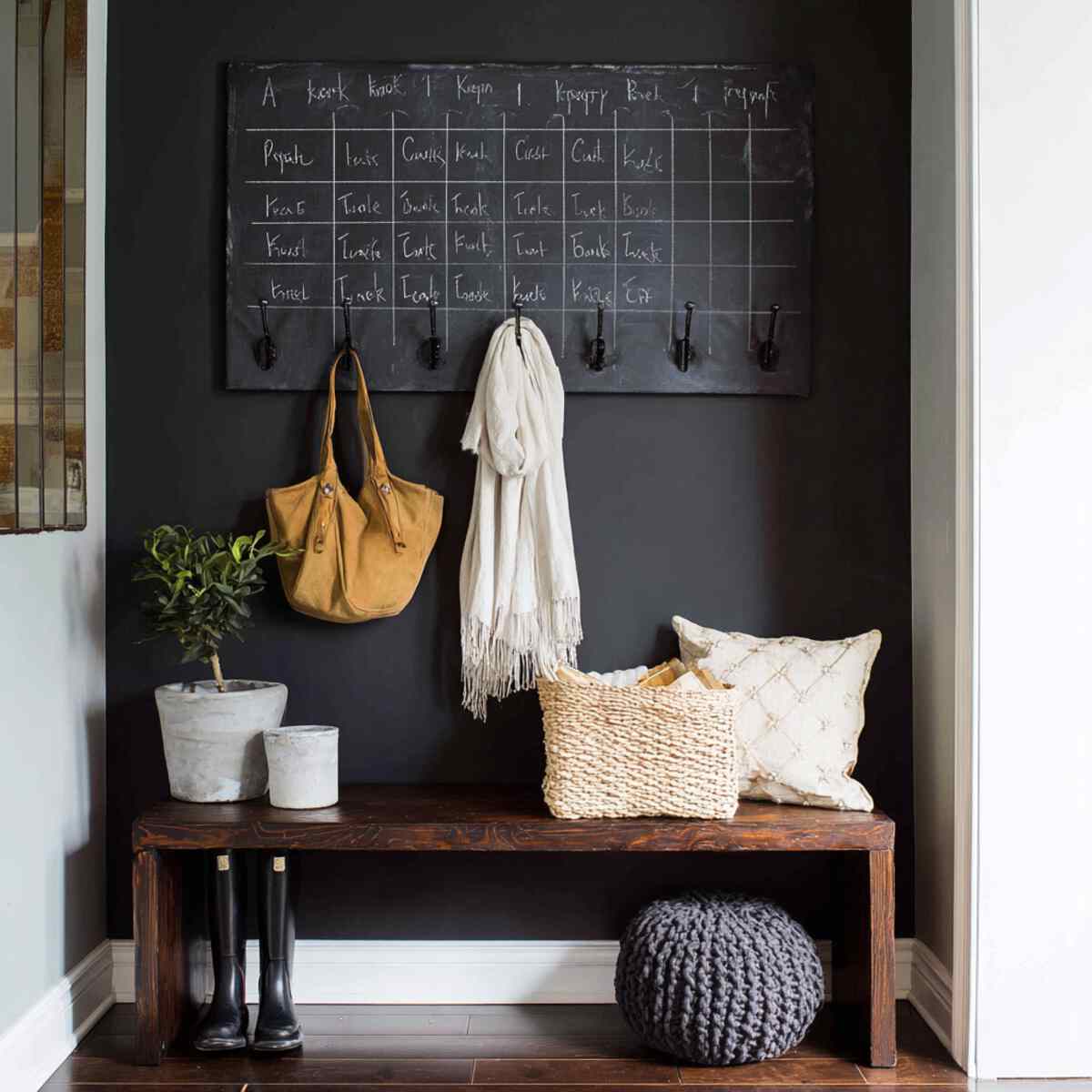 Chalkboard with Entry Checklist
