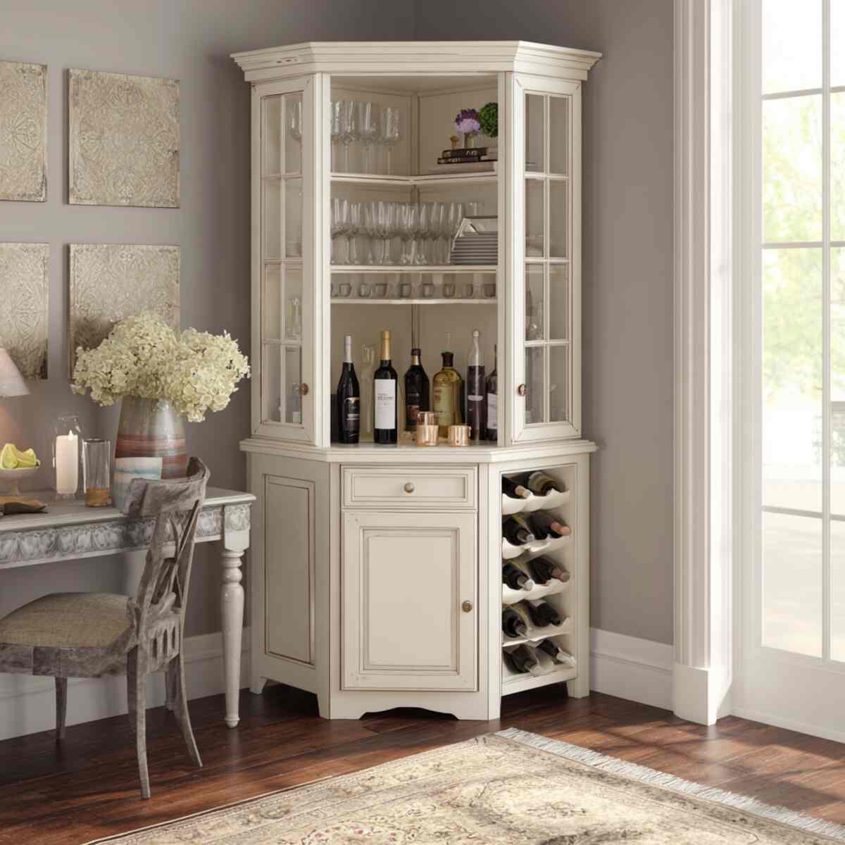 Corner Hutch with Wine Storage