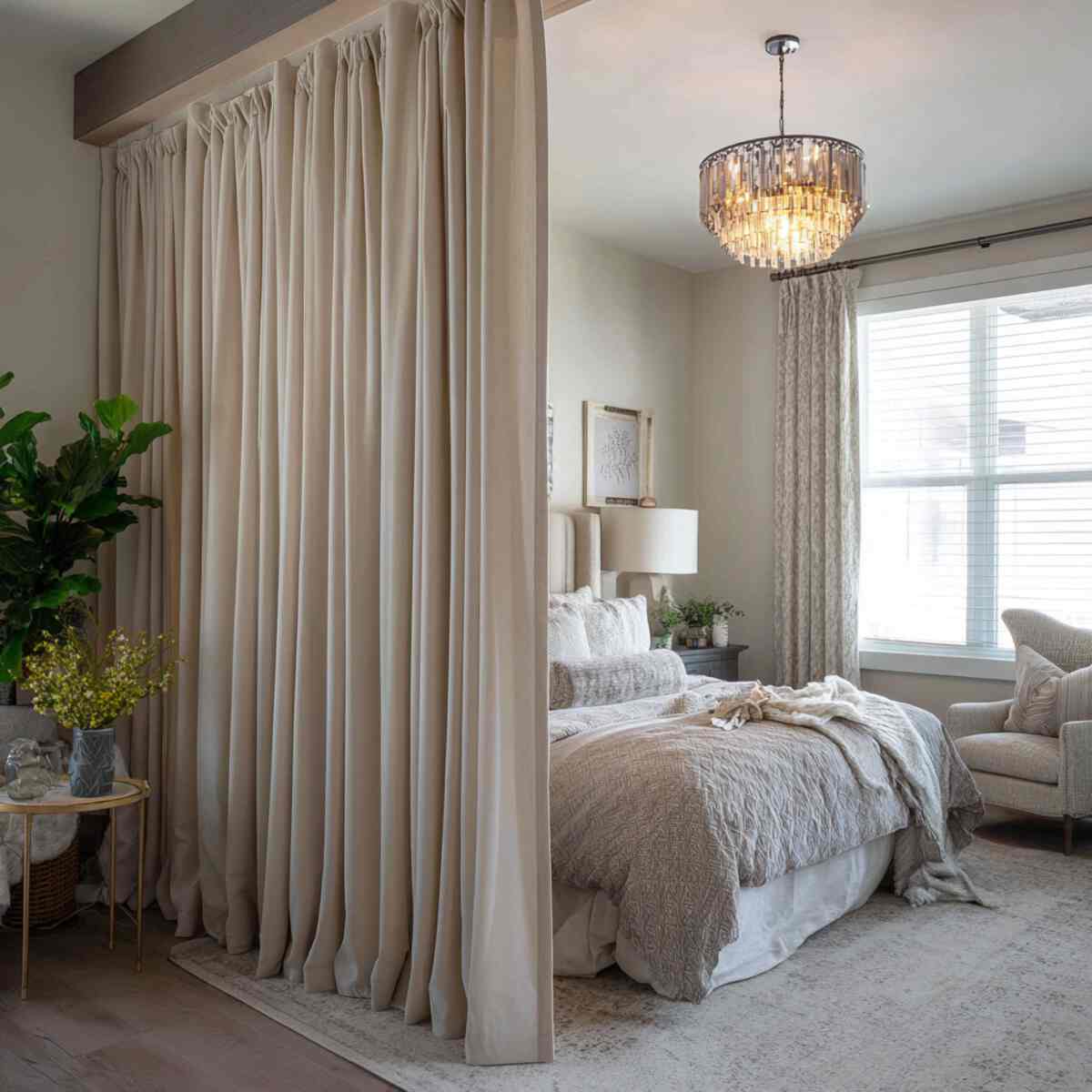 Double-Layered Curtain Divider