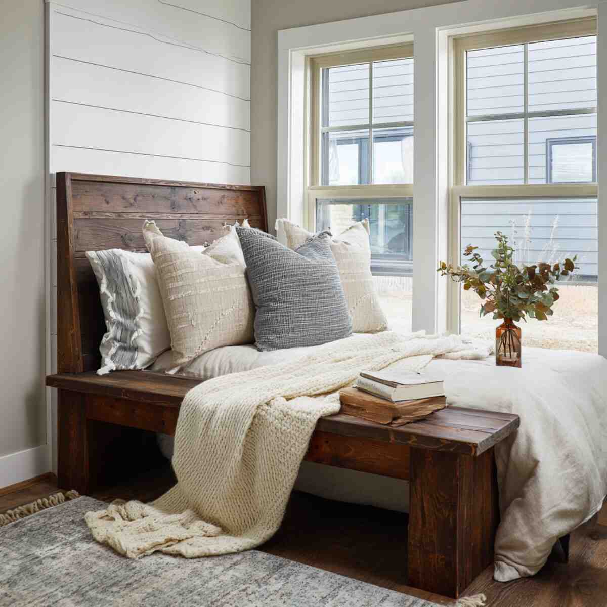 Bench with a Shiplap Backrest