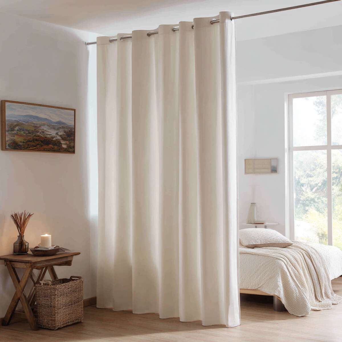 Minimalist Plain Cotton Curtains
