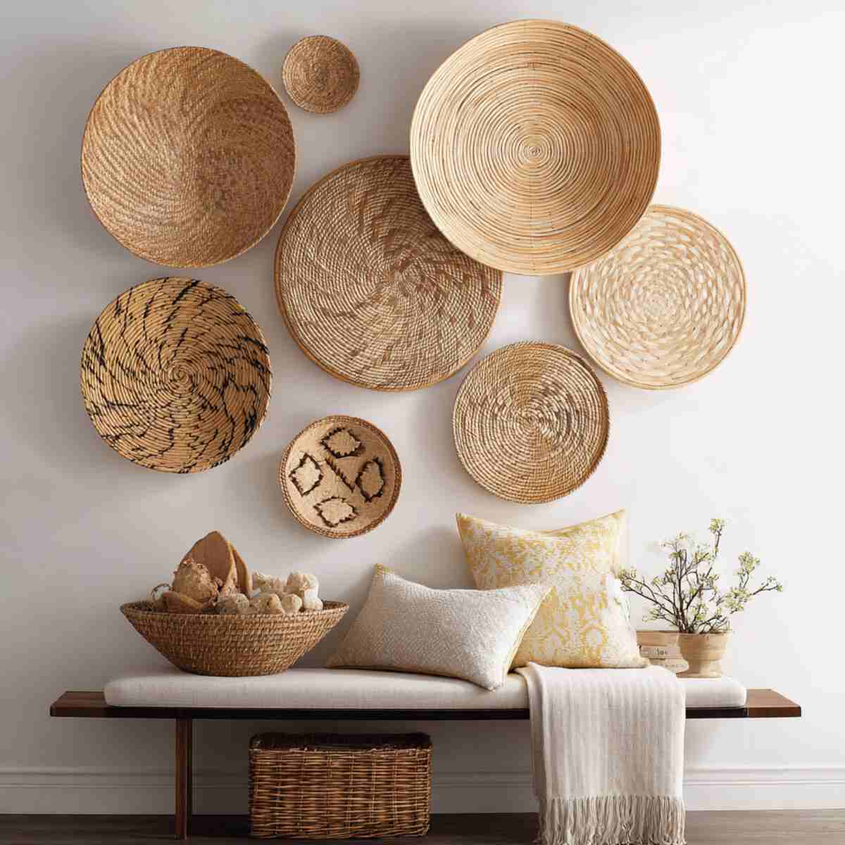 Woven Basket Wall Display