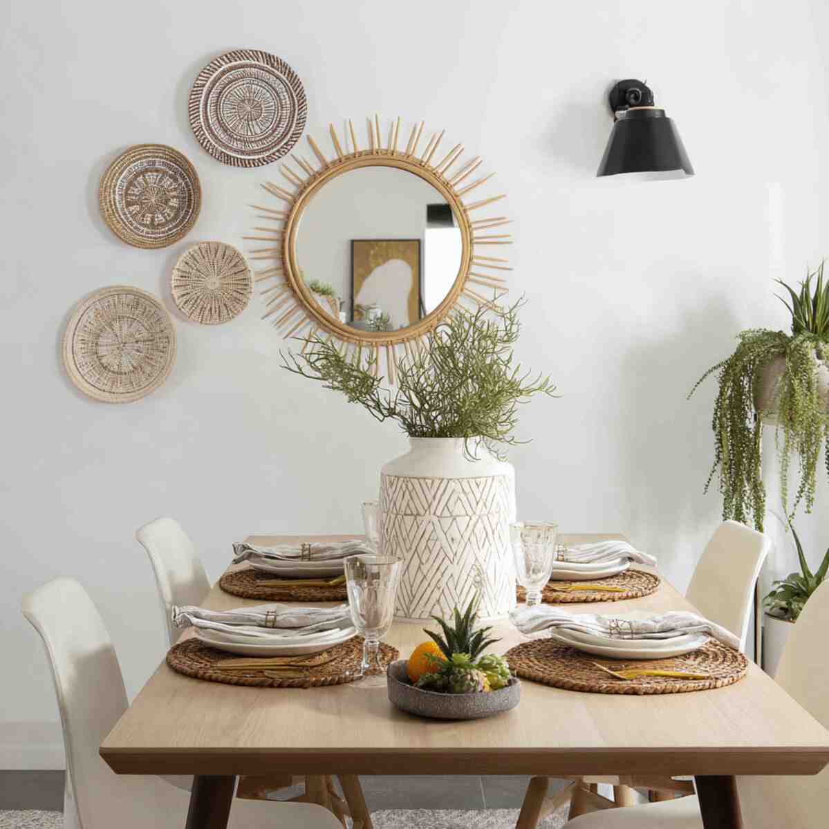 Plates Arranged Around a Mirror