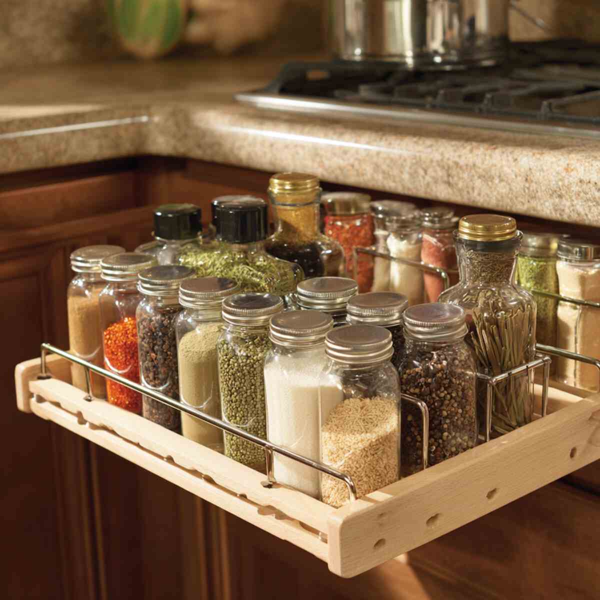 Pull-Out Spice Rack Shelf