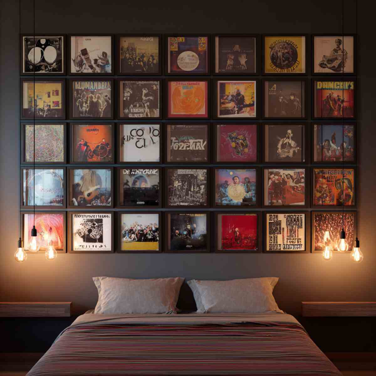 Retro Music Album Covers in Frames