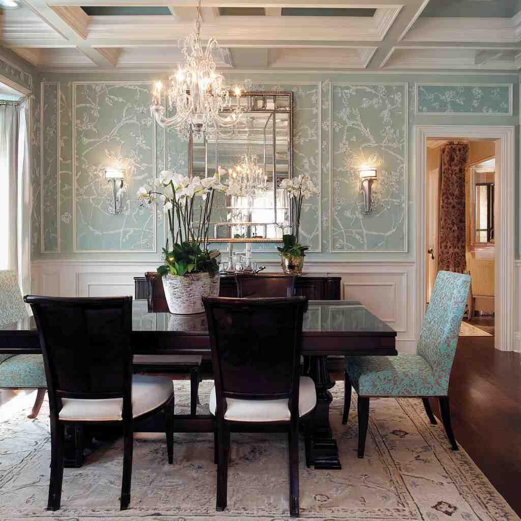 Wallpapered Panels with Molding