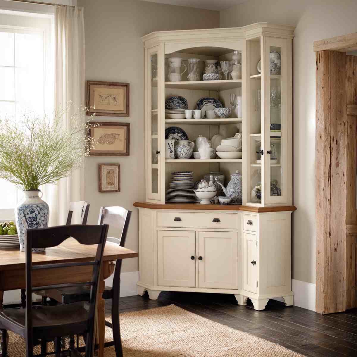 Farmhouse Style Corner Hutch