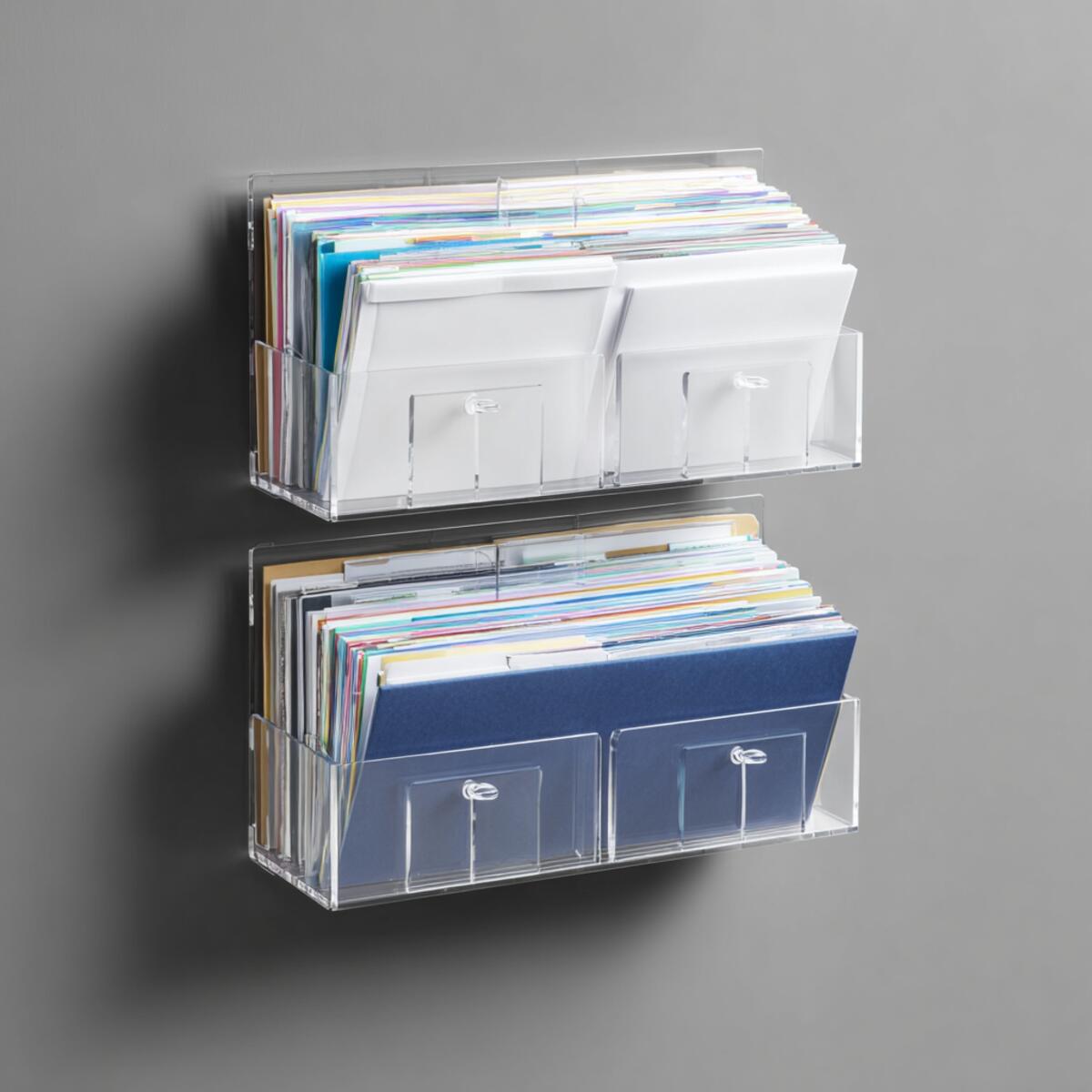 Wall-Mounted Acrylic File Holders
