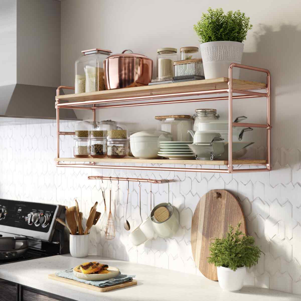 Copper Rod Shelf Combo
