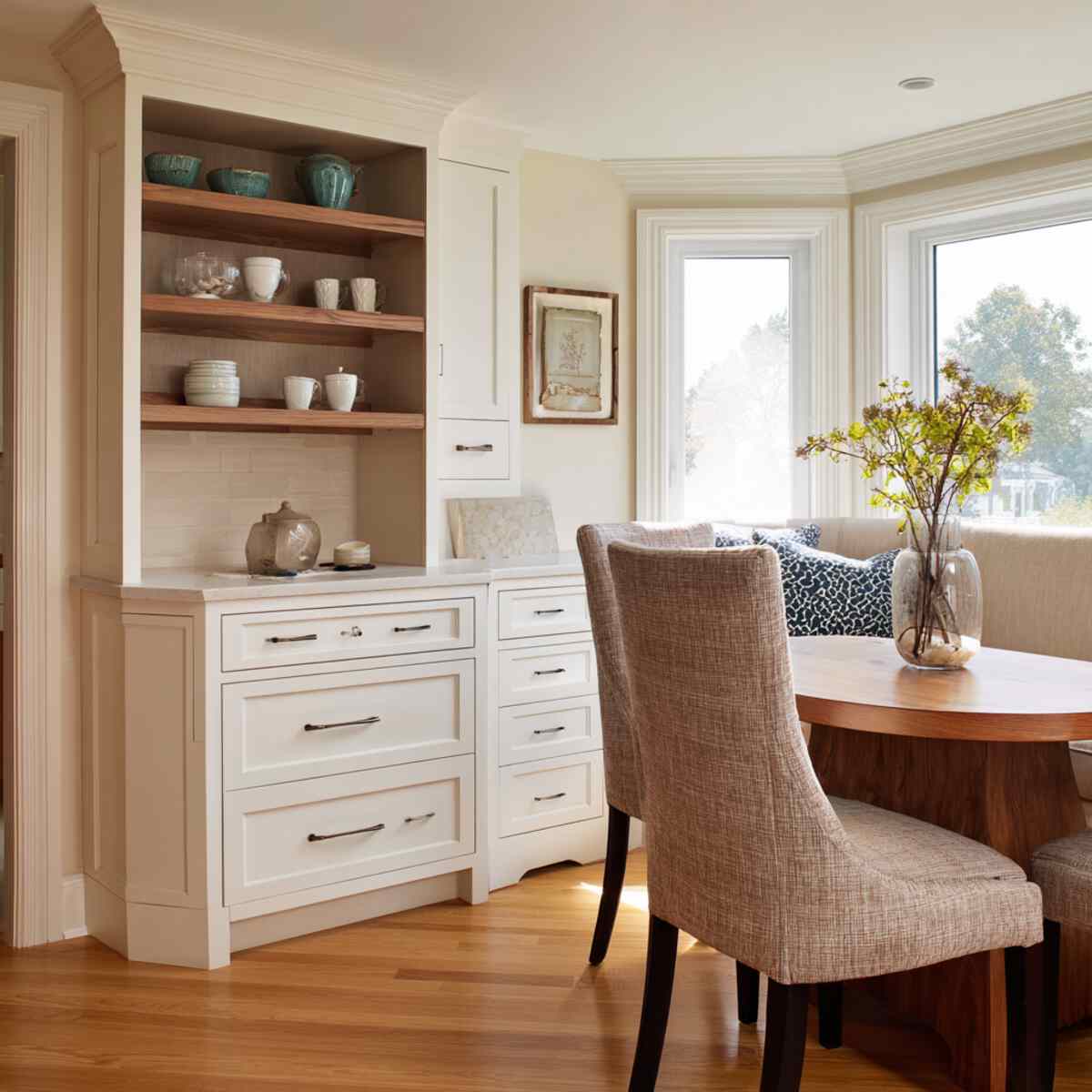 Custom Corner Hutch with Drawers