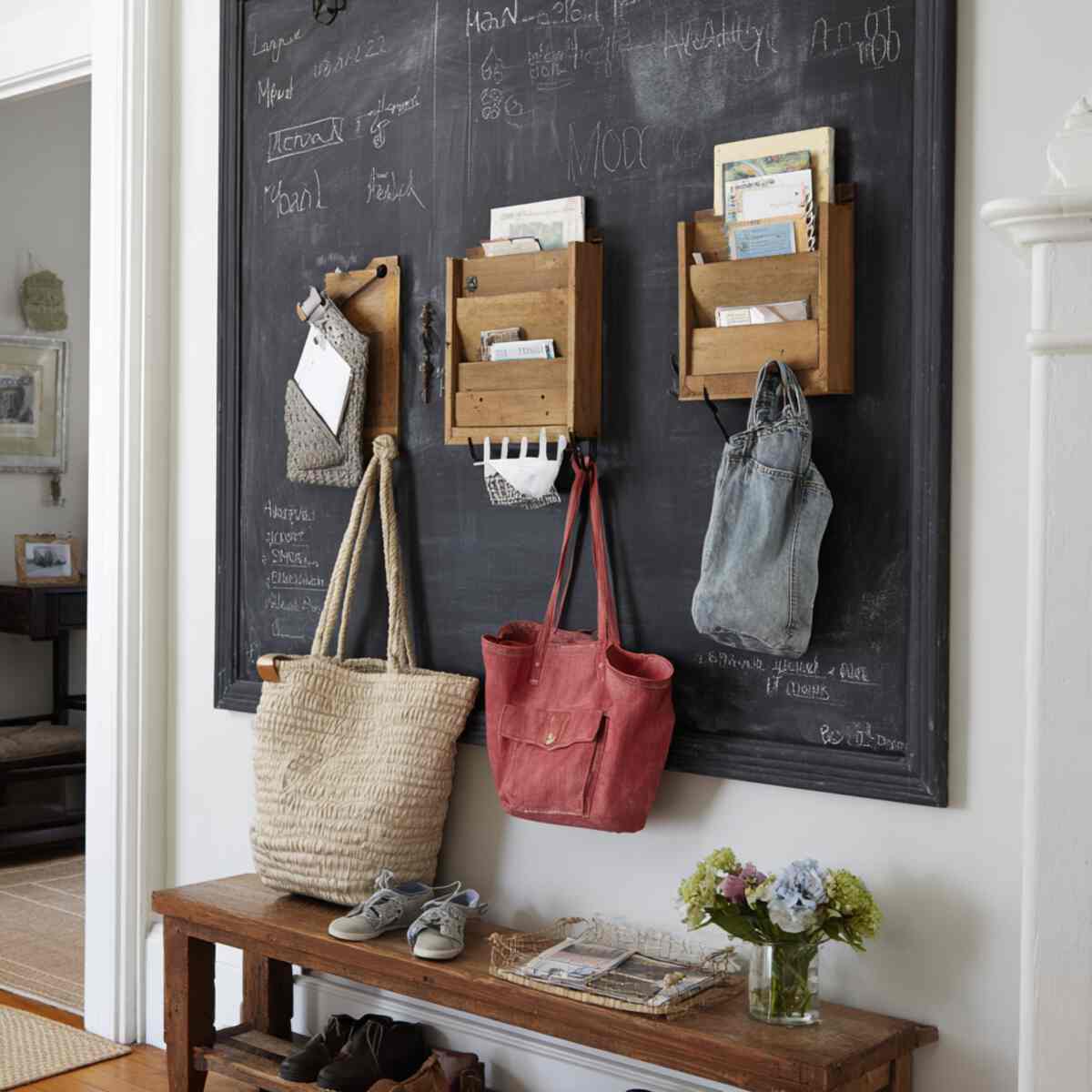 Chalkboard with Mail Organizer