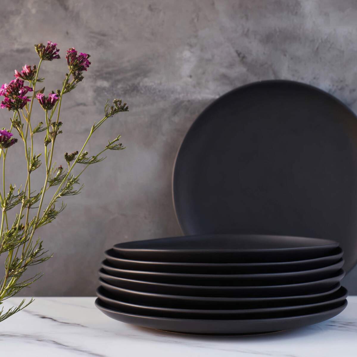 Modern Black Matte Plates